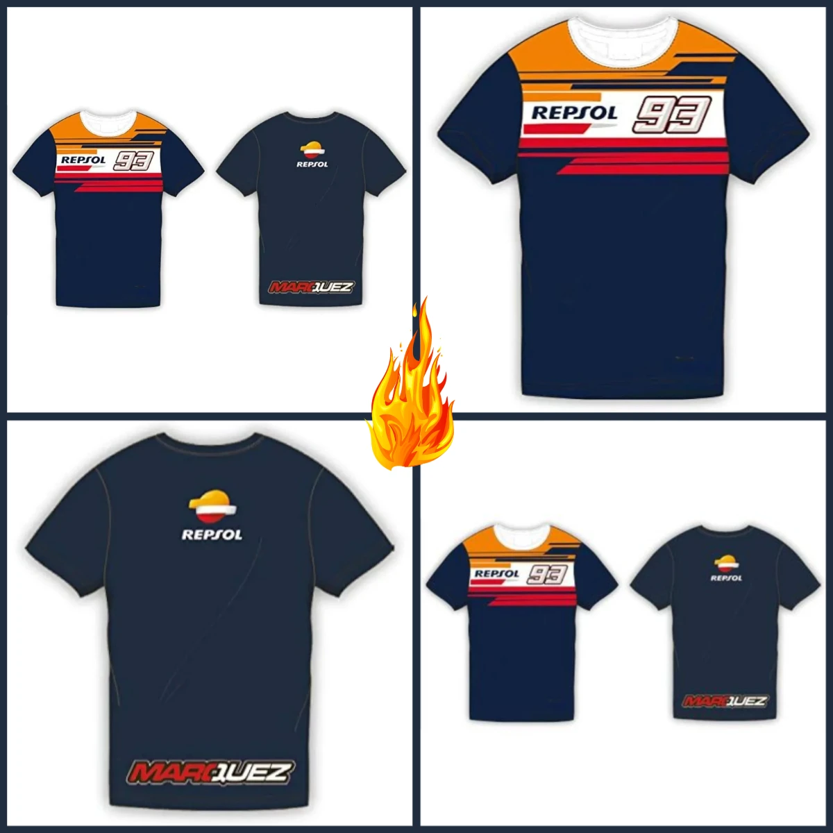 

GP racing HRC-Mens and Womens Adult Teamwear, Quick Dry Motorcycle T-Shirt with Round Neck