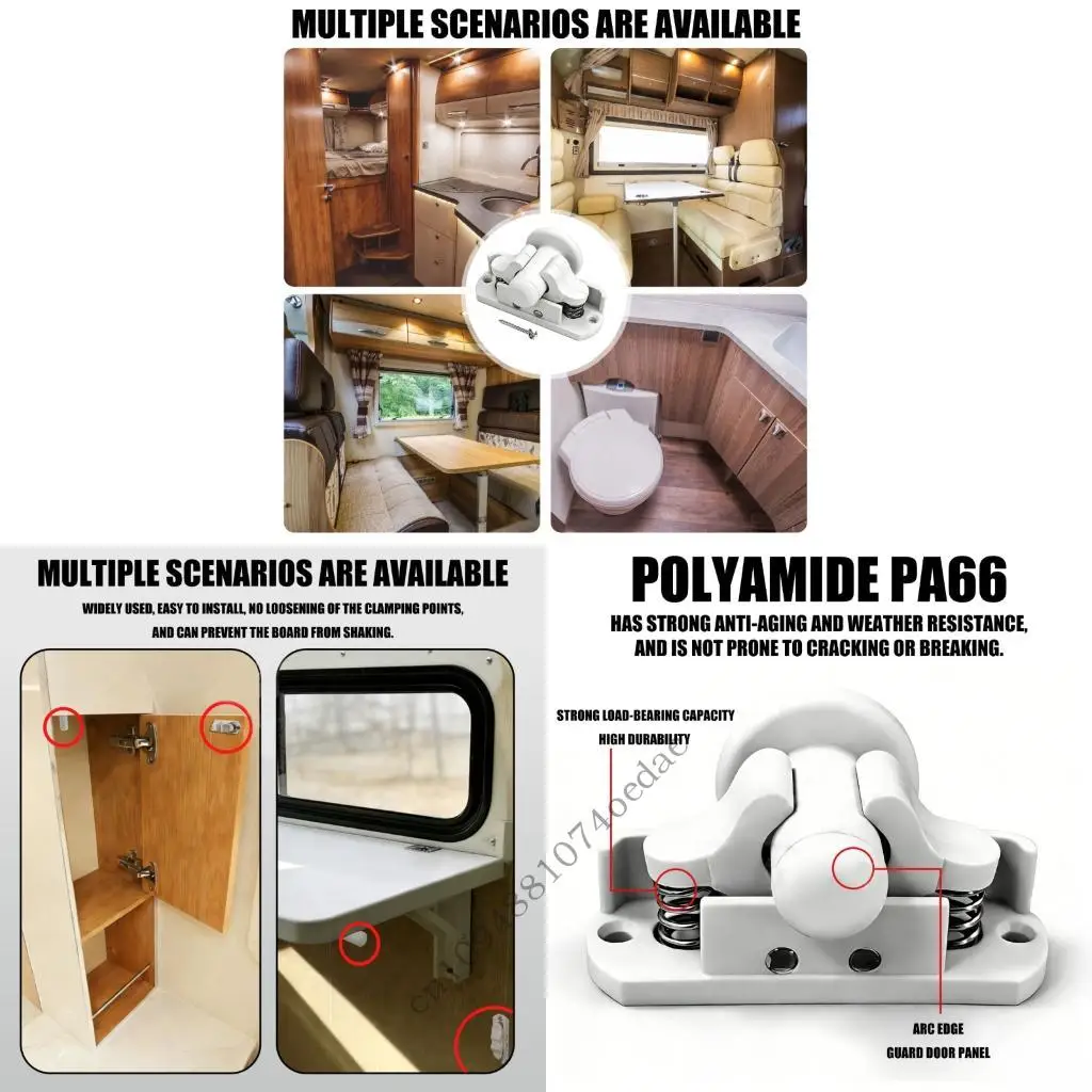 

Door Stoper Clip Trailer Modification Accessories Nylon Buckle Door Retainer Catches for Caravans Boats Easy Installation