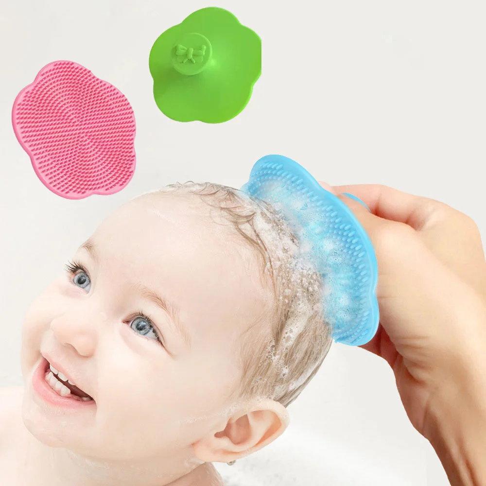 Silicone Shampoo Brush for Baby Infant Bathing Silicone Boys Girls Kids Shower Brush Head Hair Washing Massage Brushes Wipe Comb