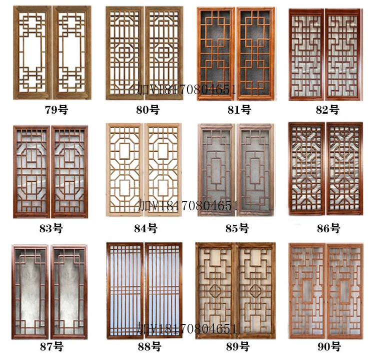 Chinese-style solid wood antique doors and windows lattice window window wooden window hollow partition new Chinese-style wood