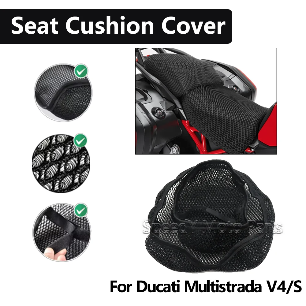 

For Ducati Multistrada V4 Rally Pikes Peak V4S Sport Seat Cover 3D Elastic Breathable Heat resistant Anti-Slip Protector Cover