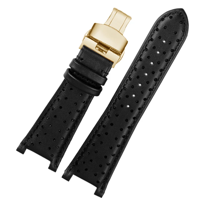 For Versace Large Dial Watch band VBR 8545 Notched Men\'s and Women\'s Genuine Leather Strap Accessories 26MM Calfskin Bracelet
