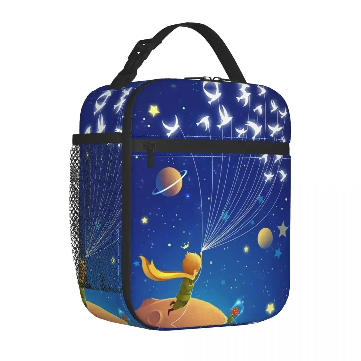 Insulated Lunch Bags The Little Prince Petit Fox Rose France Stars Meal Container Cooler Bag Lunch Box Tote School Picnic Girl