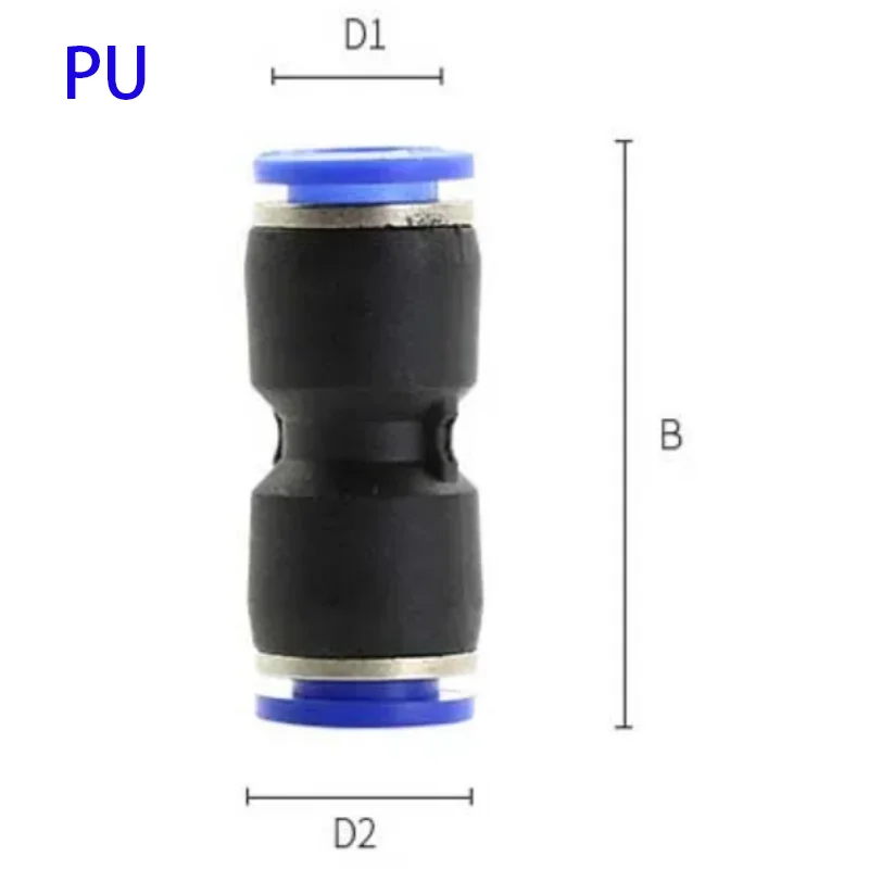 Pneumatic Quick Connector  Fittings Water Push In Hose Plastic PU PY PE PV Connectors 4/6/8/10/12/14mm
