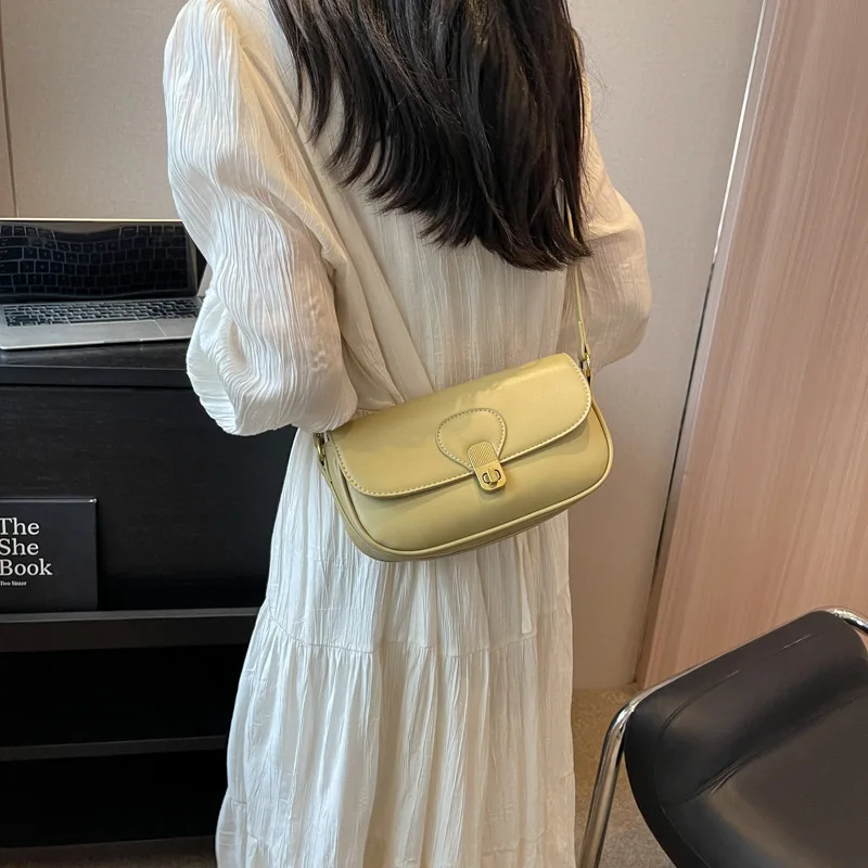 

Bags for Women New Trend All-match Shoulder Bag Small Mini Square Bag Solid Color PU Leather Casual Business Shopping Travel