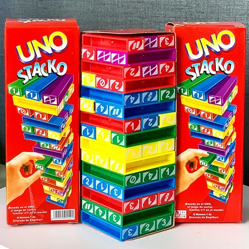 حار Stacko UNO ورق مقوى ألعاب الأسرة الترفيه بوكر حفلة التعليم المبكر لغز مكدسة لعبة أوراق اللعب هدية عيد ميلاد #1