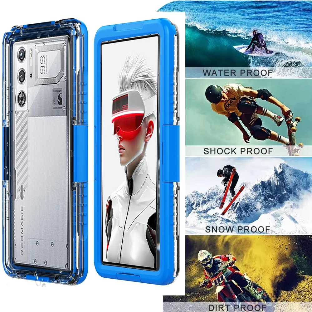 UnIversal Waterproof Phone Case for ZTE nubia Red Magic 9S Pro+ Plus Z70 Ultra Swim Pouch Transparent Shockproof Cover Bumper