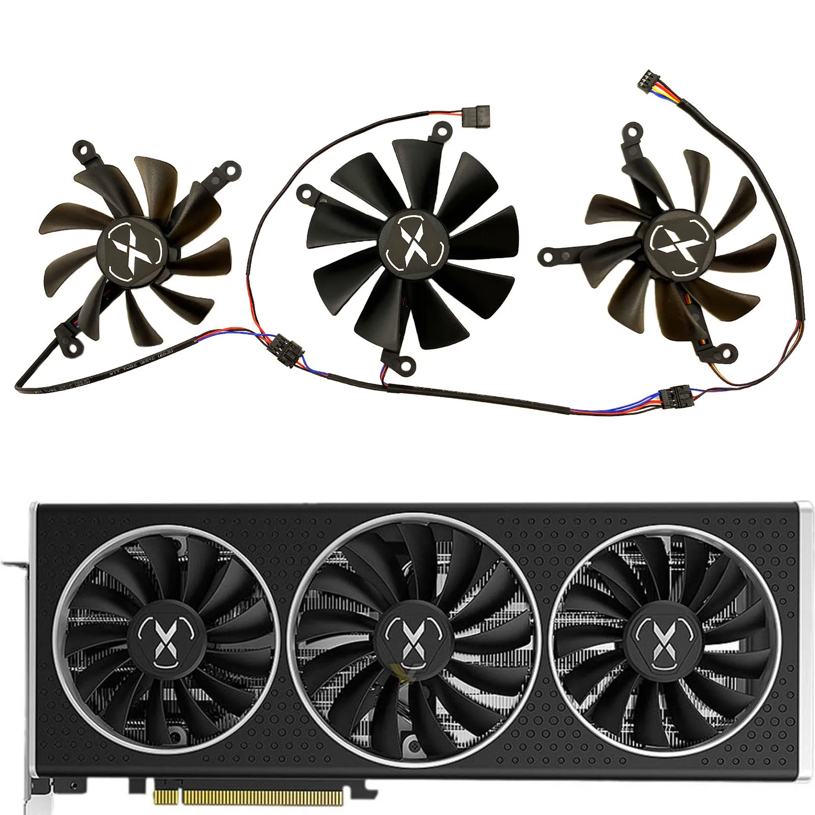 1/3pcs Replacement Graphics Card Cooling Fan For XFX RX6700 6700XT 6750XT QICK/MERC OC Video Card Cooler