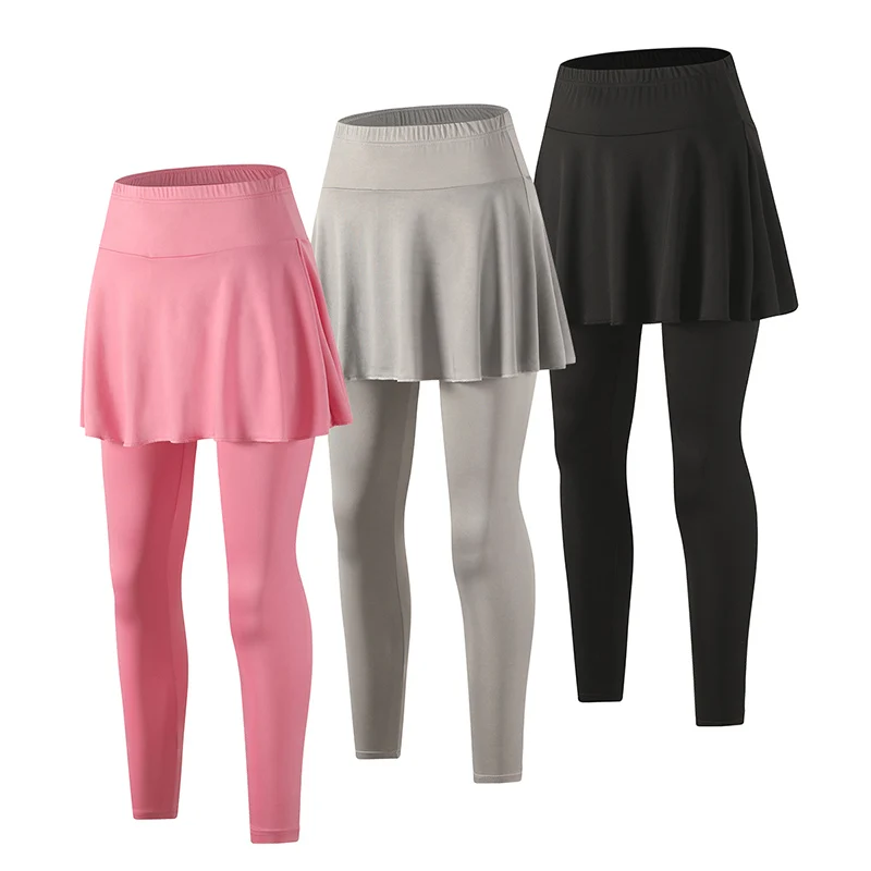 Damen Sommerkleid in Unifarbe mit Hose, Lässiger Sportrock, Plissierter Rock, Laufleggings, Freizeithose – Detail 4