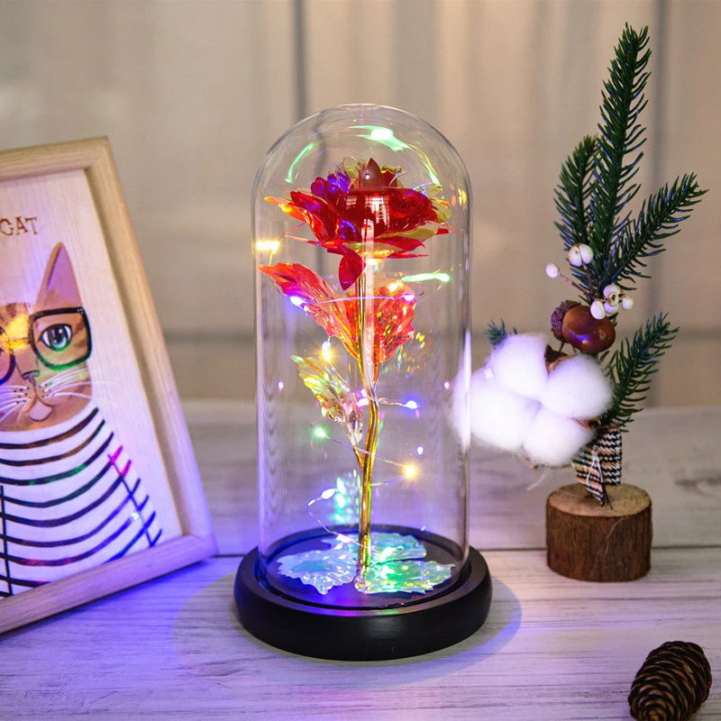 

Fairy Led Enchanted Rose Light Dolity For Party Christmas Cover Gold Flexible Mothers Wedding Plastic Thin Beauty Lights Dome In