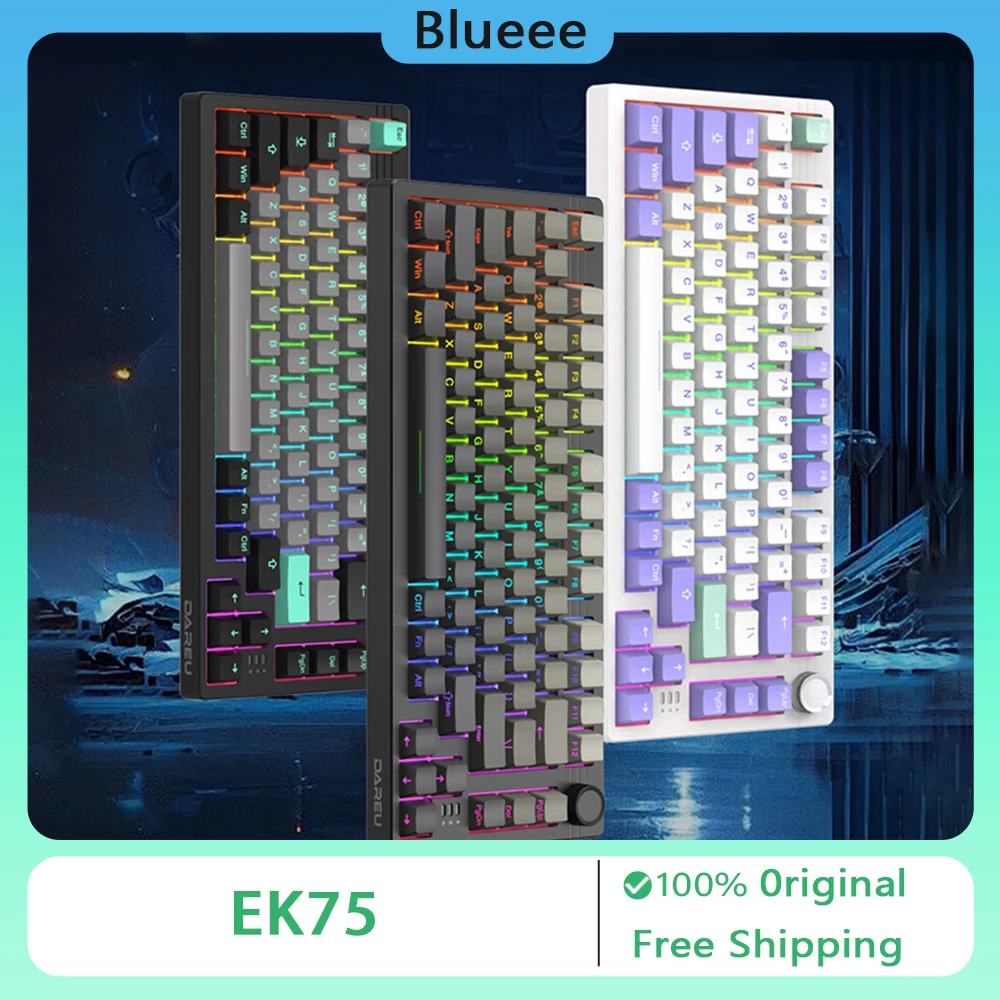 

Dareu EK75 Mechanical Keyboard USB/2.4G/ Bluetooth Wireless Keyboard Hot-Swap Gasket RGB 81Key Office Gaming Keyboard Gamer Gift