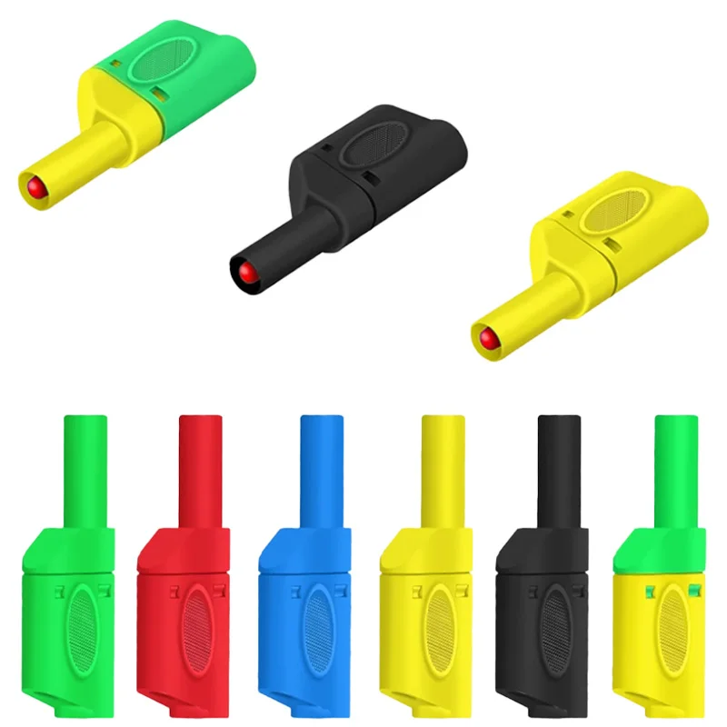 10Pcs/pack Assembled Safety Fully Insulated 4mm Banana Plug Stackable Banana Male Plug High Current Test Connector