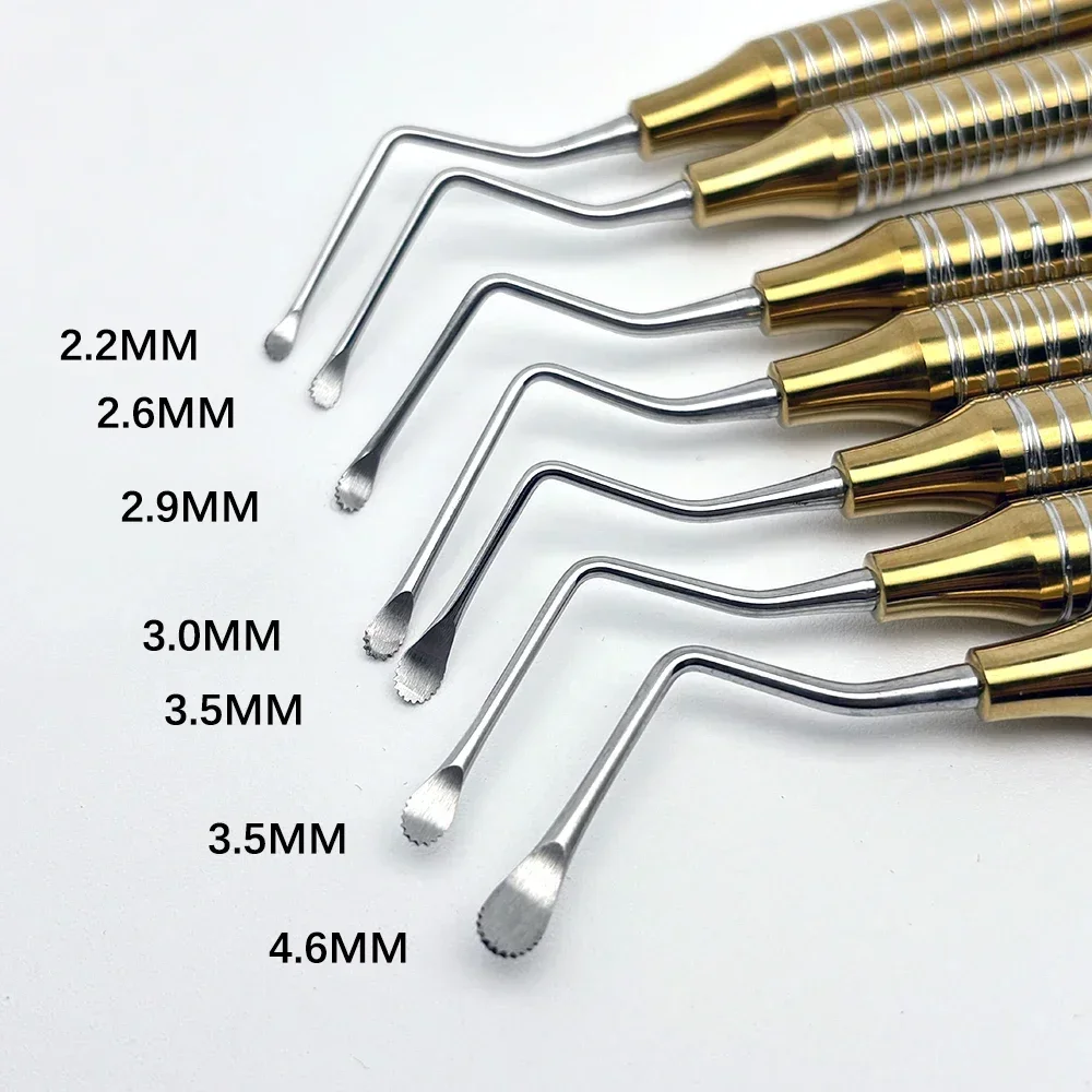 

7Pcs/set Dental Curette Jagged Curettes Set Double Ends Cleaning Excavator Restorative Spoon Implant Dentist Tools