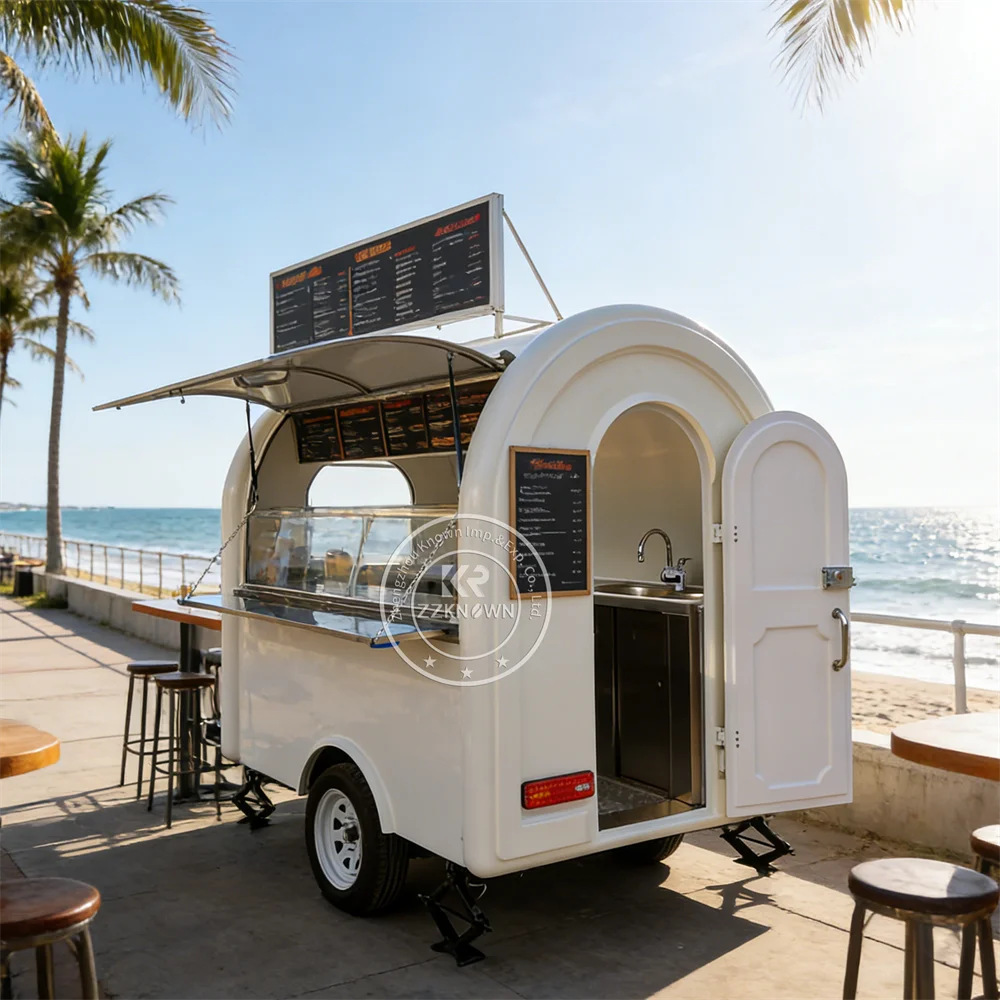 

Mobile Food Cart Fully Equipped BBQ Smoker Grill Snack Ice Cream Vending Food Truck Trailer Fully Equipped