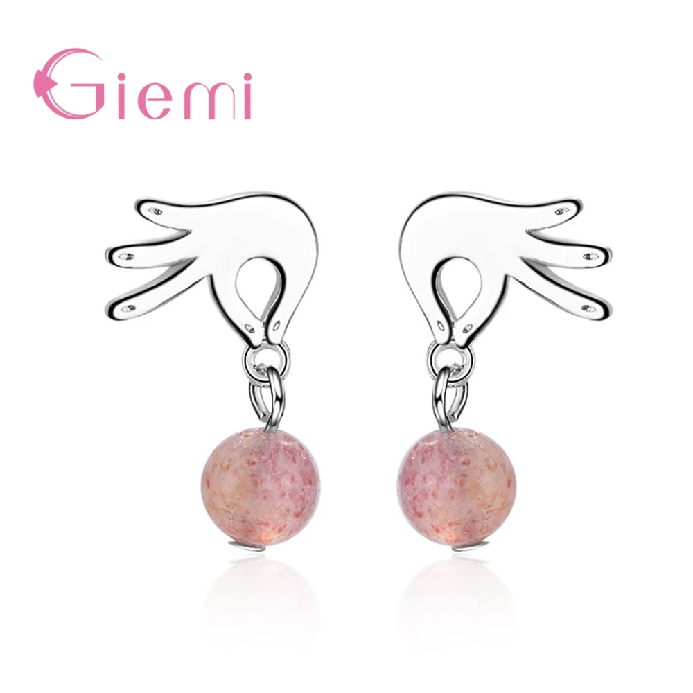 Funny Popular 925 Sterling Silver Color Earrings Drop 