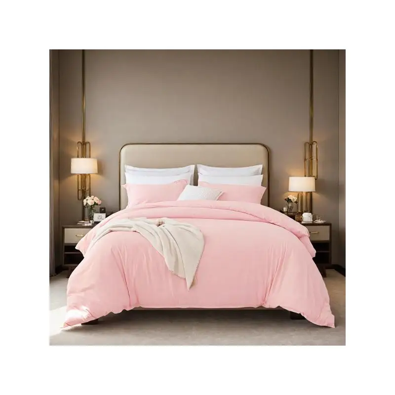 

Oversized Duvet Cover Set - 1 Cover & 2 Pillowcases, Breathable Soft Fabric, Bohemian Style, Luxury Min. Design for Versatile