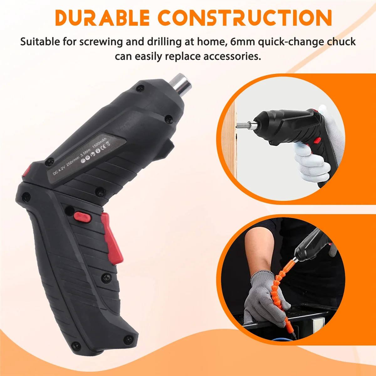 

Rechargeable Mini Electric Screwdriver 90°-180°Rotating Handle LED Wireless Screwdriver Drill Electric Screw Driver