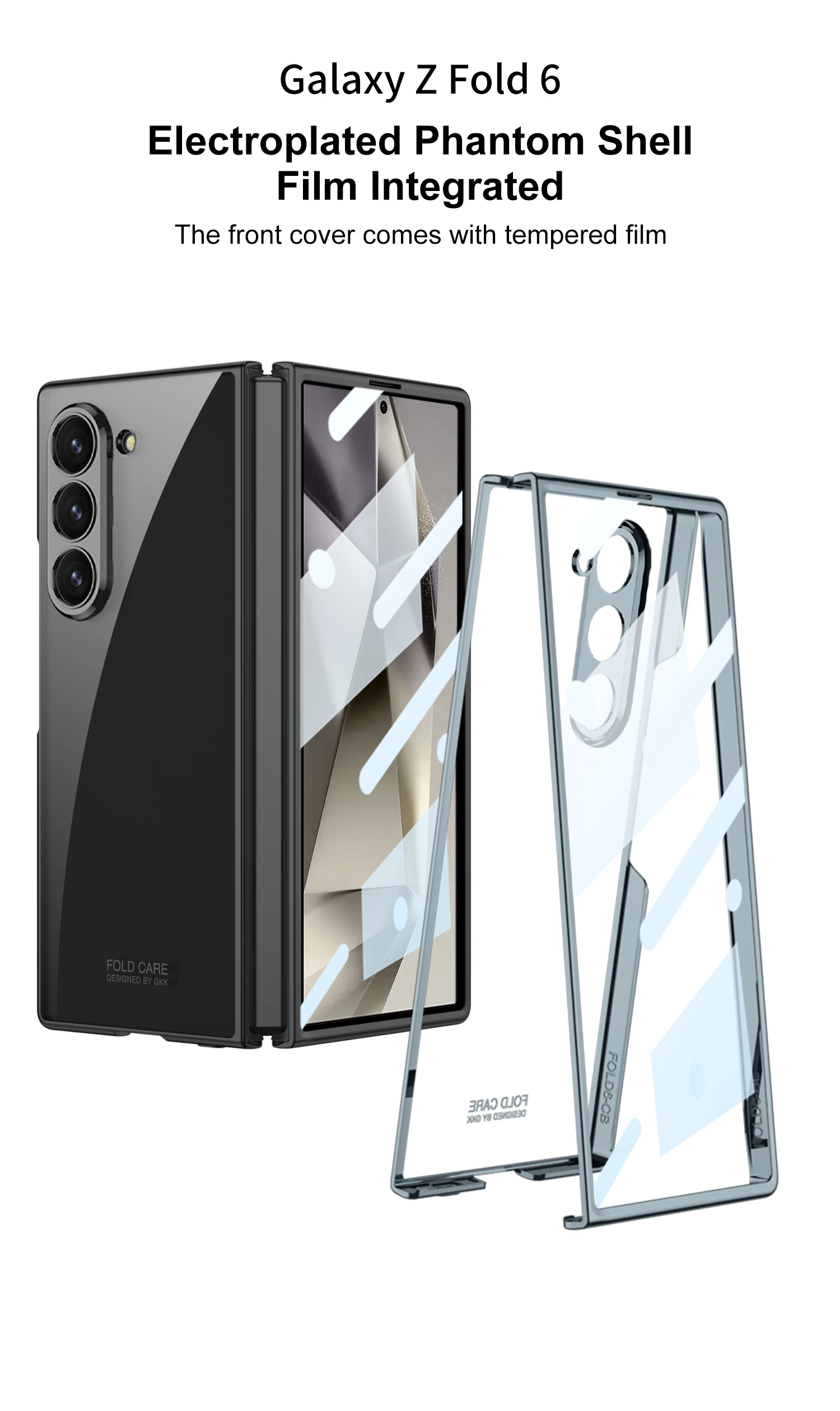 Luxus-Beschichtung Bildschirm Glas Fall Für Samsung Galaxy Z Fold 7 6 Kamera Schutzhülle Klare Kunststoff Abdeckung Für Z falten 5 4 Funda – Detail 1
