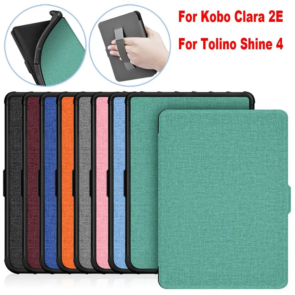 For Kobo Clara 2E 2022 Smart Folio Cover 6 inch E-book Reader Case N506 Funda TPU Protective Shell Auto Sleep/Wake Hand Holder