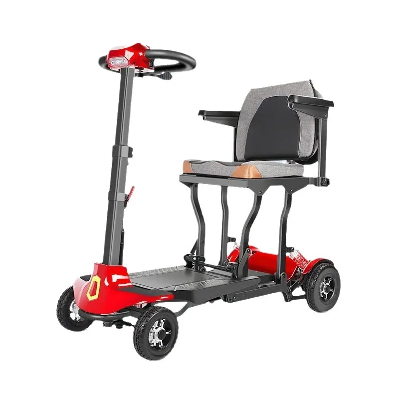 The Elderly Electric Transport Light Four-wheeled Household Foldable Small Portable Disabled Moped 15A Lithium Battery