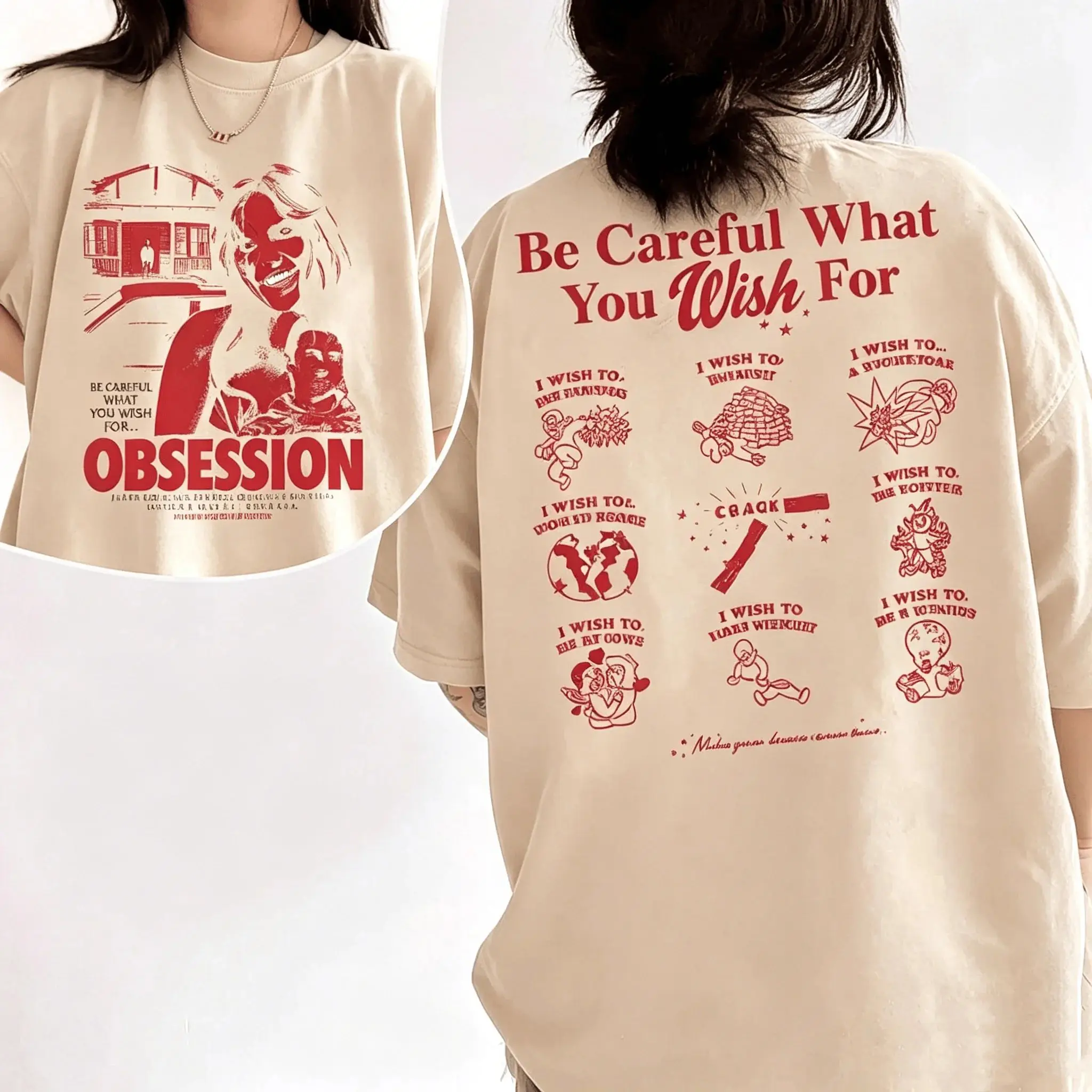 New Y2k T-shirt Horror Halloween Movie T-shirt Obsession Graphic Tee One Wish Willow Shirt 2026 Summer High Street Tops Unisex