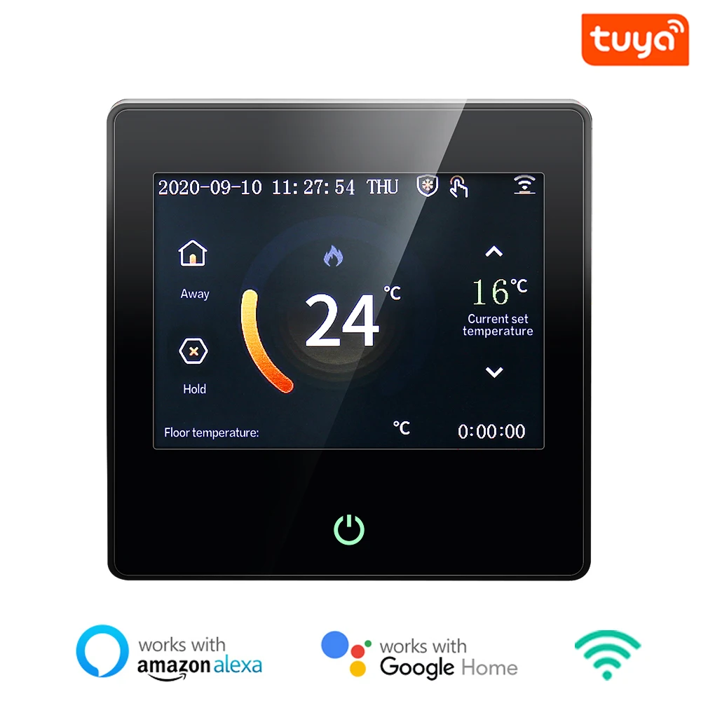 Tuya WiFi Smart Thermostat Heating Temperature Controller with Celsius/Fahrenheit LED Touch Screen Work with Alexa Google Home