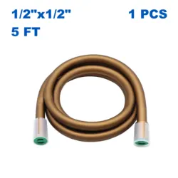 KING SMART Ultra-Soft Silicone Handheld Shower Head Hose Replacement; 5 FT; Dark Champagne; 1pcs/case; 81004