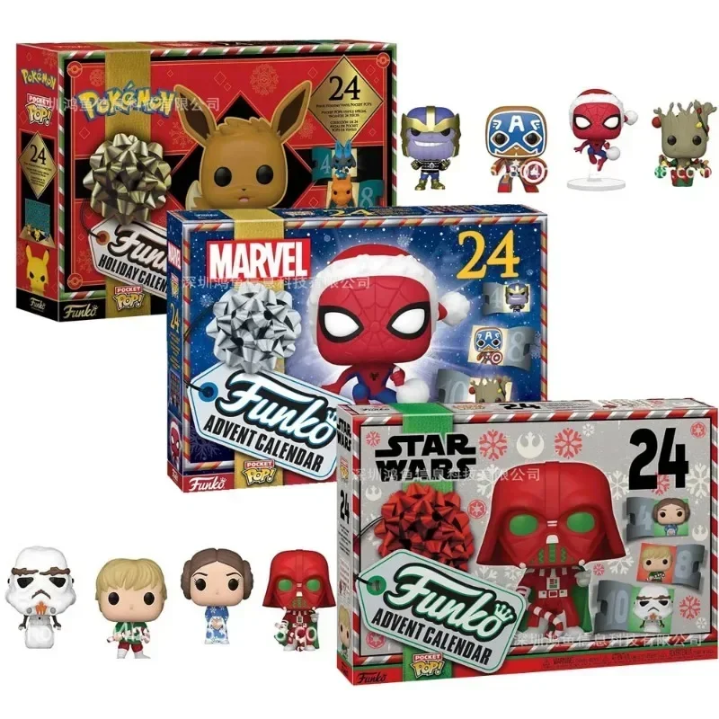 

Marvel Spider-Man Model Christmas Countdown Calendar Gift Box Disney Avengers Venom Random Model Series Kids Christmas Gift