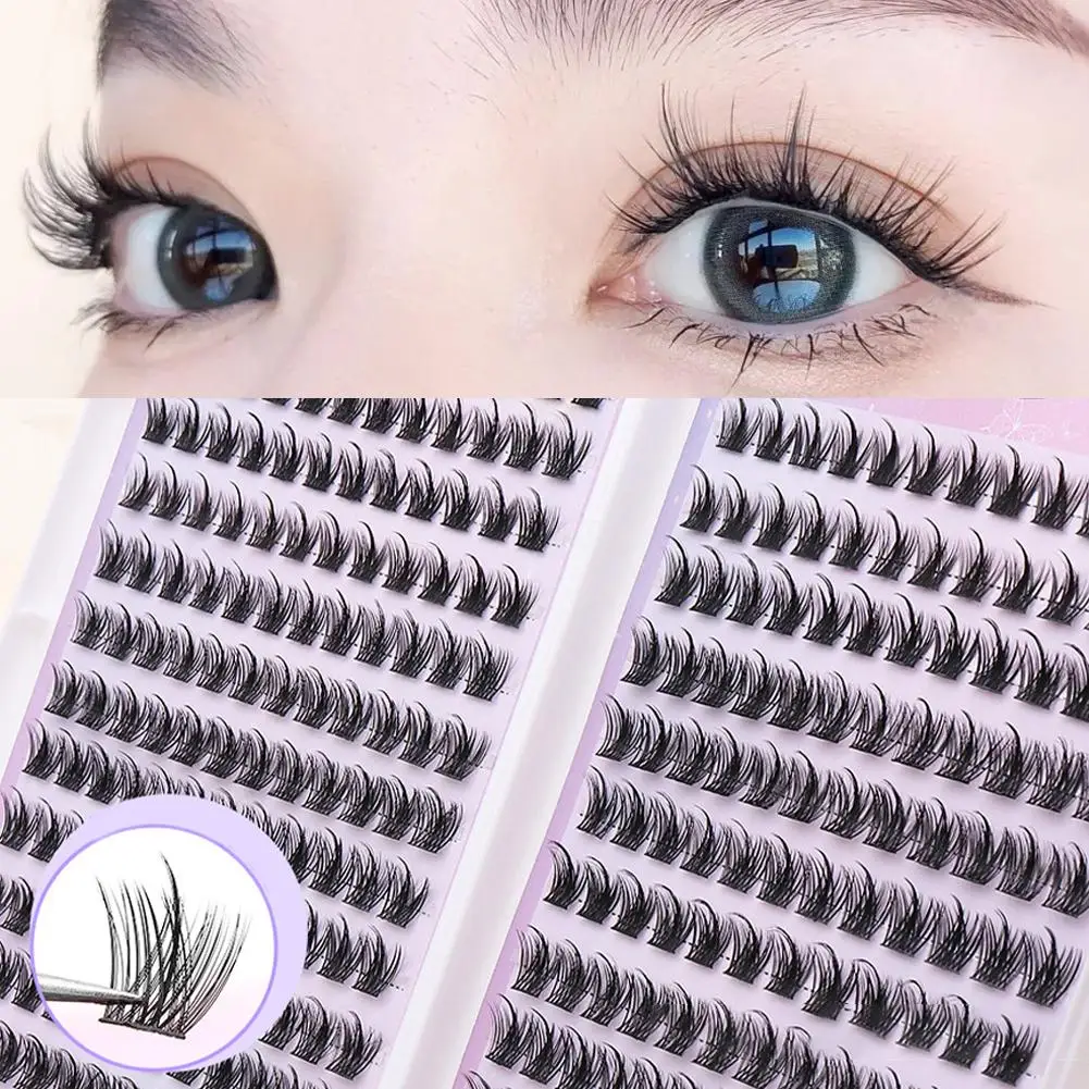 Self Adhesive Eyelashes Large Capacity DIY Cluster Lashes No Glue Needed Reusable Natural Soft Eyelash Extensions Makeup Tool