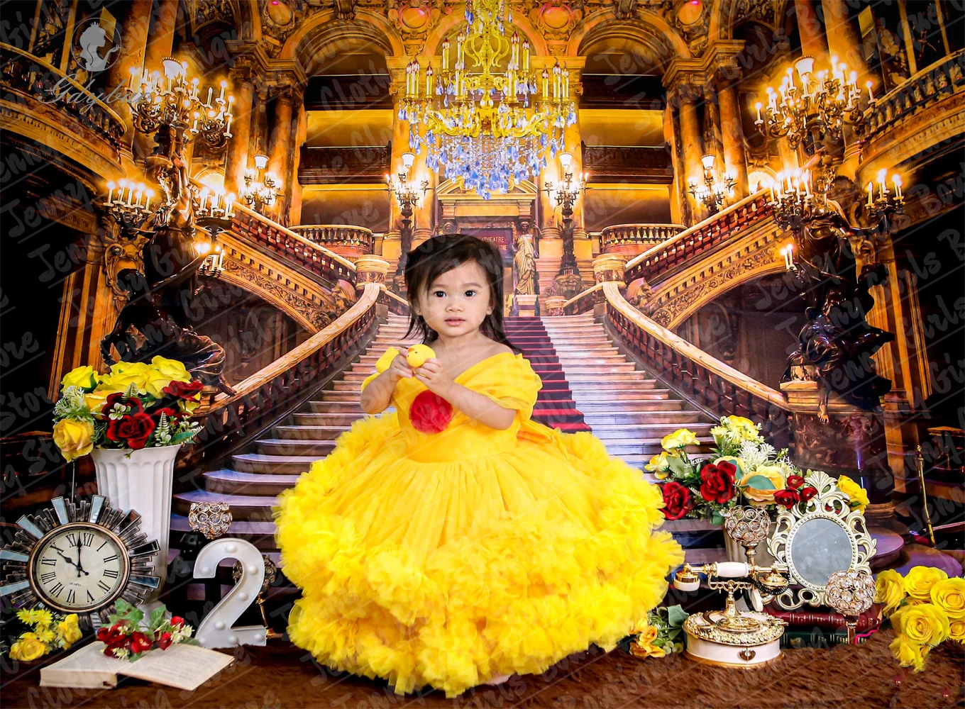 

Желтый пушистый плиссированный милый праздничный костюм для крещения для девочек, пышное сетчатое платье с цветочным узором для девочек на выпускной, свадьбу, индивидуальный заказ