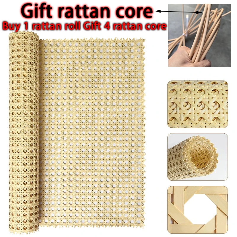 Plastic Rattan Roll Decorative Weaving Material Octagonal Hole Ceiling Furniture Chair Table Repair Making Tool Gift Rattan Core