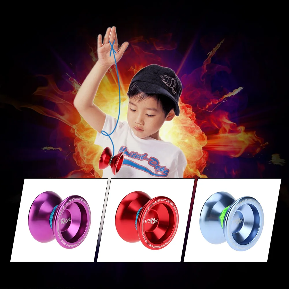 Professional Yoyo T5 Overlord Aluminum Alloy Metal Yoyo 8 Ball KK Bearing with String for Kids Purple