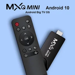 MXQMINI Smart Android Mini TV Stick Android 10 Quad Core Support 2.4G Wifi 4K HD TV Box H.265  Streaming Smart Set Top Box