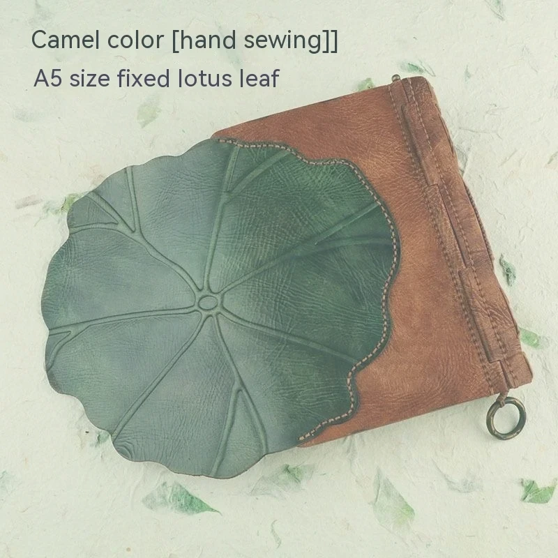 thickened-a5-a6-leather-hand-book-creative-lotus-leaf-design