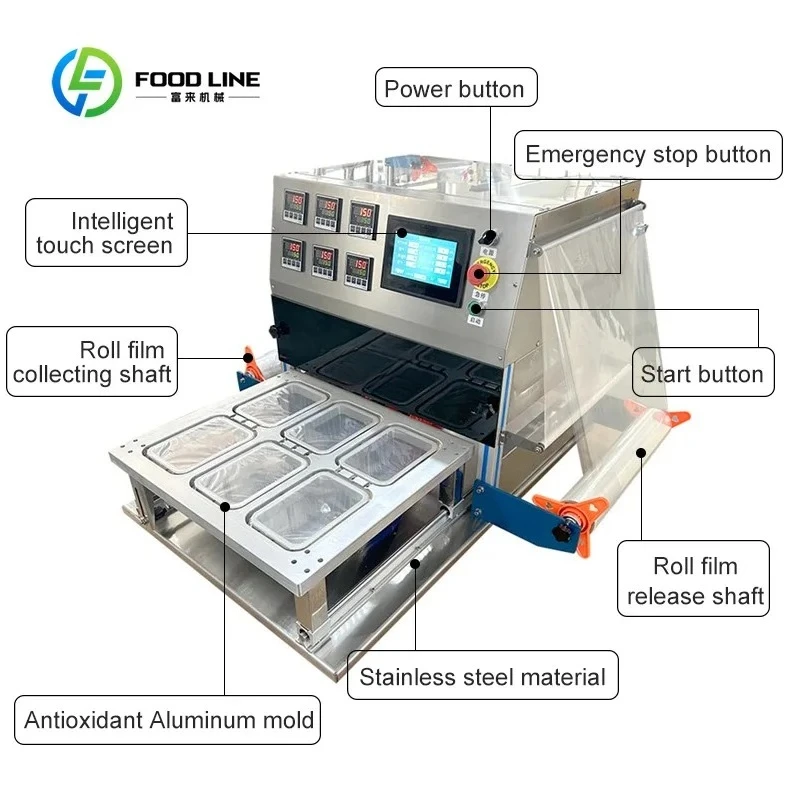 Modified Sealing Machine Table Top Gas Flushing Keep Fresh Map Tray Sealer for Fresh Food Preservation Long Shelf Life Custom
