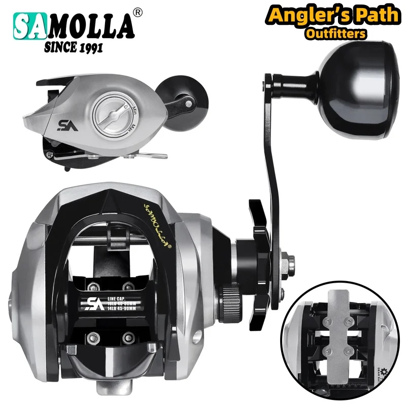 

SAMOLLA Baitcasting Fishing Reel JX1000 Wide Body 6 Plus 1 Bb 15 Kg Max Drag Gear Ratio Saltwater Boat Lure Fishing Bass