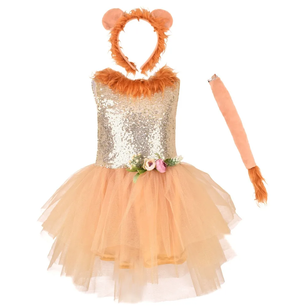 Lion Mesh Tutu Dress Children\'s Day Performance Clothing Cosplay Costumes  Anime Cosplay