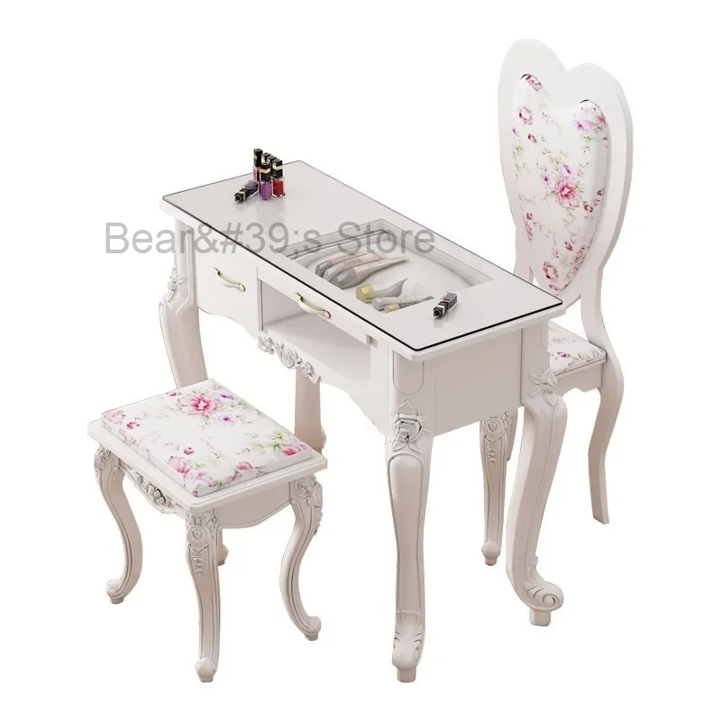 European Single Nail Tables Nail Shop Paint Professional Manicure Table Light Luxury Double Economical Manicure Table for Nails