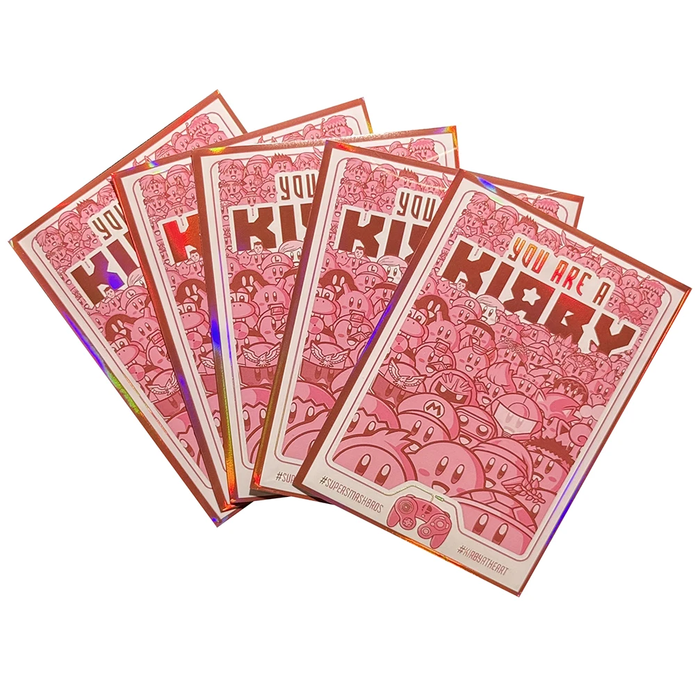 60PCS Foil Kirby Card Sleeve Holographic Anime Cute PTCG Standard Size Card  Protectors Table Game Protective Cover 67x92mm - AliExpress 26