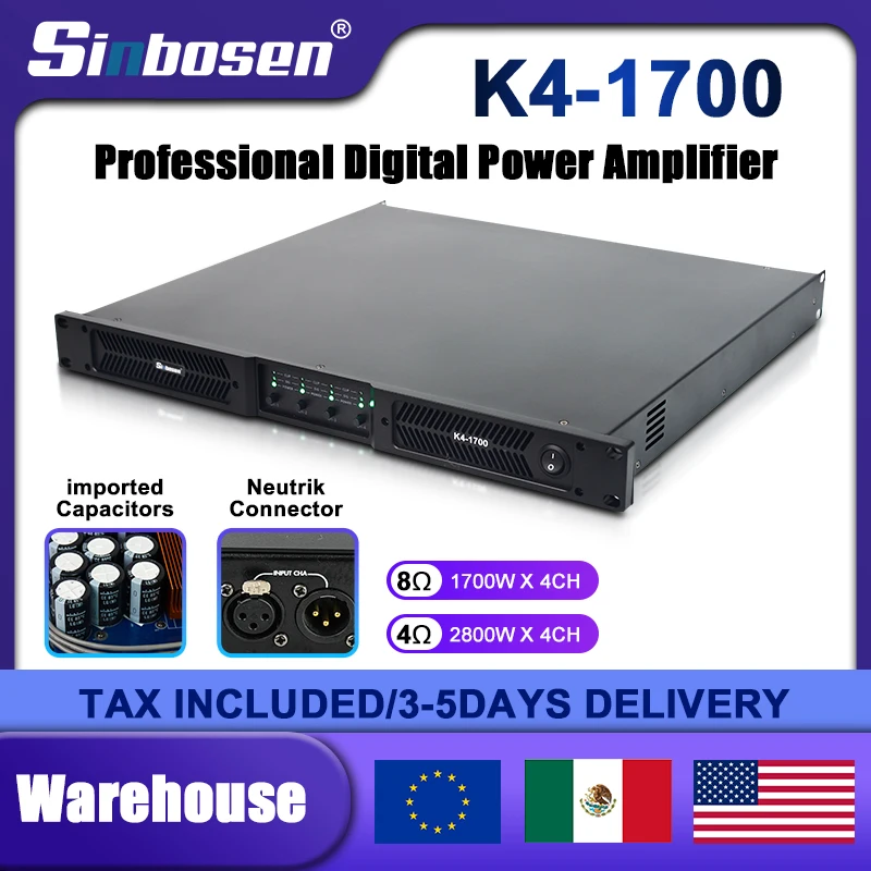 라인 어레이 스테레오 앰프 R-SMPS 4채널 1700w 2800w 디지털 전문 오디오 앰프 클래스 D