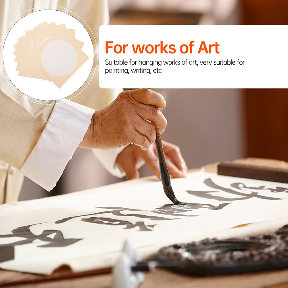 20 Pcs Fan Rice Paper Canvas Tissue Pattern Large Red Calligraphy Chinese Writing Accessories