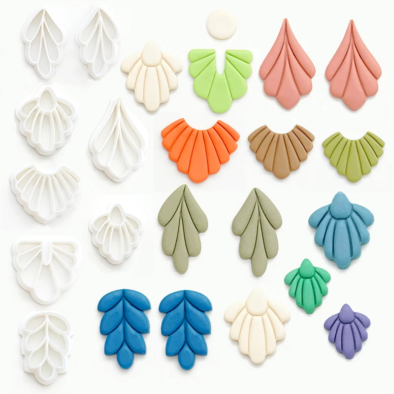 Long Leaf Type Polymer Clay Cutter Soft Pottery Cutting Mold DIY Hand Tools for Earrings Jewelry Ceramic Pendant Making