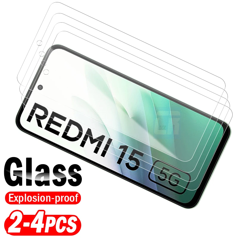 

2-4Piece Full Cover Tempered Glass for Redmi 15 15C 14C 14R 13C 13R 13X 13 12 4G 5G Screen Protector for Redmi A5 A4 A3X A3 Pro