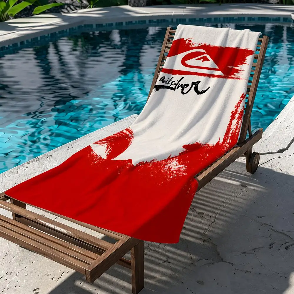 Luxury Q-QuiksilverS-S LOGO Towel Beach Towel Quick Dry Absorbent Bath Towel For Swimming Gym Camping Outdoor Sunbathing