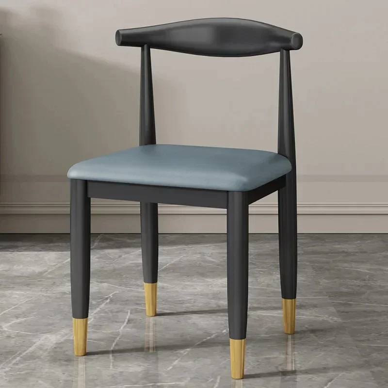 

Metal Nordic Kitchen Faux Leather Dining Chairs Upholstered European Sillas De Comedor Furnitures