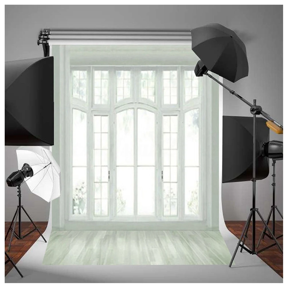Delicate Texture-2Pcs 3X5FT European Window Floor White Art Photography Backdrop Studio Background