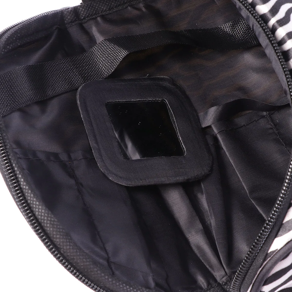 Bolsa con patrón de cebra para mujer, bolsas de almacenamiento de viaje para maquillaje, bolsos de aseo, nailon, duradero, práctico, doble cremallera, belleza