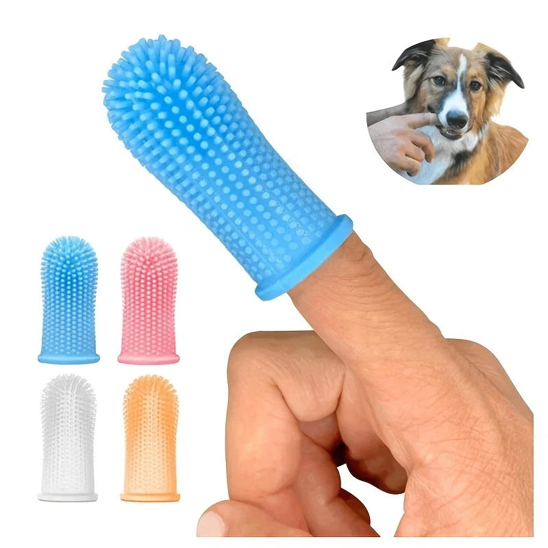 1pc Random Color Pet Silicone Tooth Brush Tool Dog Soft Finger Toothbrush Teeth Cleaning Bad Breath Care Dog Cat Oral Cleaning