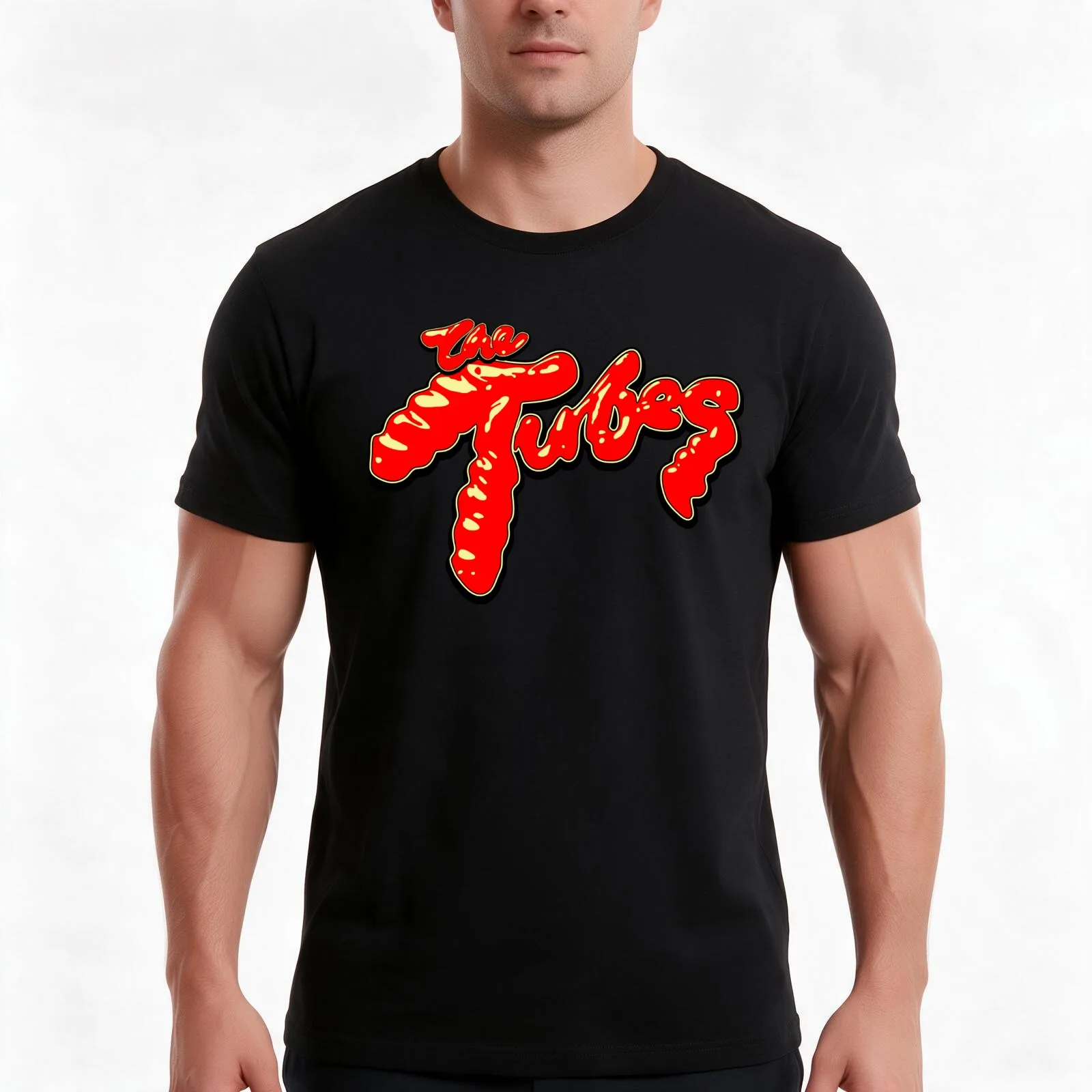 t.The Tubes T-Shirt, Summer Casual Cotton Tee, Oversized Streetwear Tops, Vintage Graphic Print, Loose Fit Short Sleeve