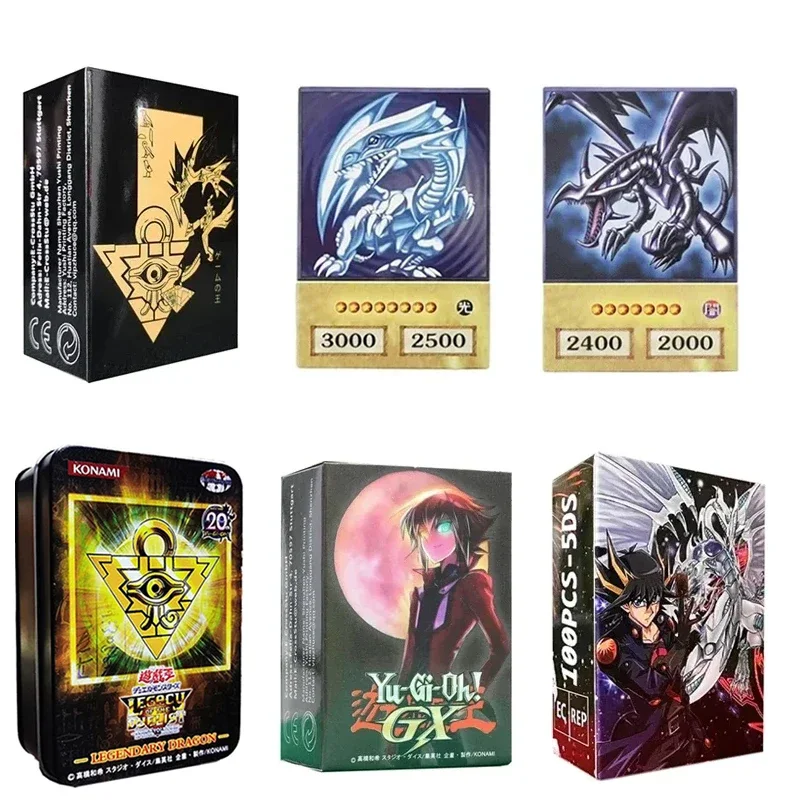 Yu Gi Oh Yugi Muto Iron Box Glass Broken Flash English Version Blue Eyes White Dragon Black Mage Dark Archmage Collection Card